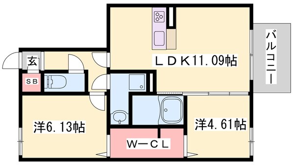 御着駅 徒歩24分 1階の物件間取画像